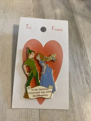 Disney Pin 2004 Valentines Day Sweetheart Peter Pan Wendy Tinker Bell LE 3000 JU - Image 1 of 2