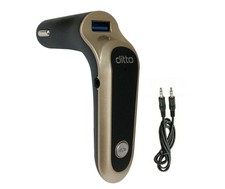 Ditto Bluetooth Car MP3/Fast Charger/USB/SD Card/AUX Free AUX Cable (Gold)
