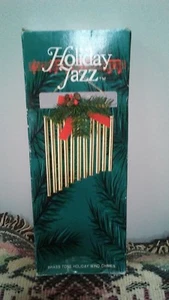 HOLIDAY JAZZ WIND CHIME WINTER OUTDOOR DECOR MADE IN TAIWAN WITH ORIGINAL BOX - Picture 1 of 5