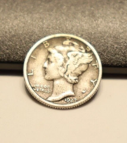 1927 US Mercury Dime 10c VF Cover