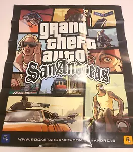 Póster y mapa auténtico de Grand Theft Auto San Andreas para Sony Playstation en muy buen estado - Imagen 1 de 6