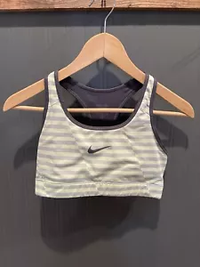 Nike sports bra Medium Racerback Athletic Workout Athleisure Stretchy Stripes - Picture 1 of 6