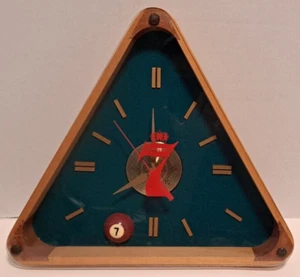 Reloj Triángulo Billar Seagram's 7 Whisky Hombre Cueva Piscina Sala *LEER* - Imagen 1 de 13