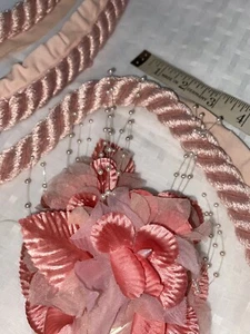 Vintage Conso Satin Pink 1 3/8IN Twisted Rope Lip Trim 50-60s Shabby Decor BTY - Picture 1 of 8