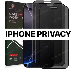 Premium Privacy Full Cover Screen Protector for iPhone 16 15 14 13 12 11 Pro Max - Picture 1 of 1