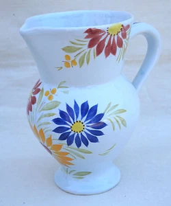 HB Quimper Flowered Pitcher Hand Painted Faience 1980 - Picture 1 of 7