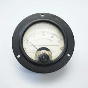 Vintage Weston Kilovolts Meter Measures 0-20 kv Model 301 Panel Gauge - Foto 1 di 2