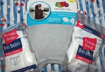 NIÑO 6: NIP ~FRUIT OF THE LOOM~ 5 Prs 100% ALGODÓN CONJUNTO DE CALZONCILLOS Y ROPA INTERIOR TÉRMICA Foto 1 de 2
