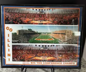 Illinois Fighting Illini Big Ten Champs 2000-01 & 2003-04 Framed Photo Print - Picture 1 of 5