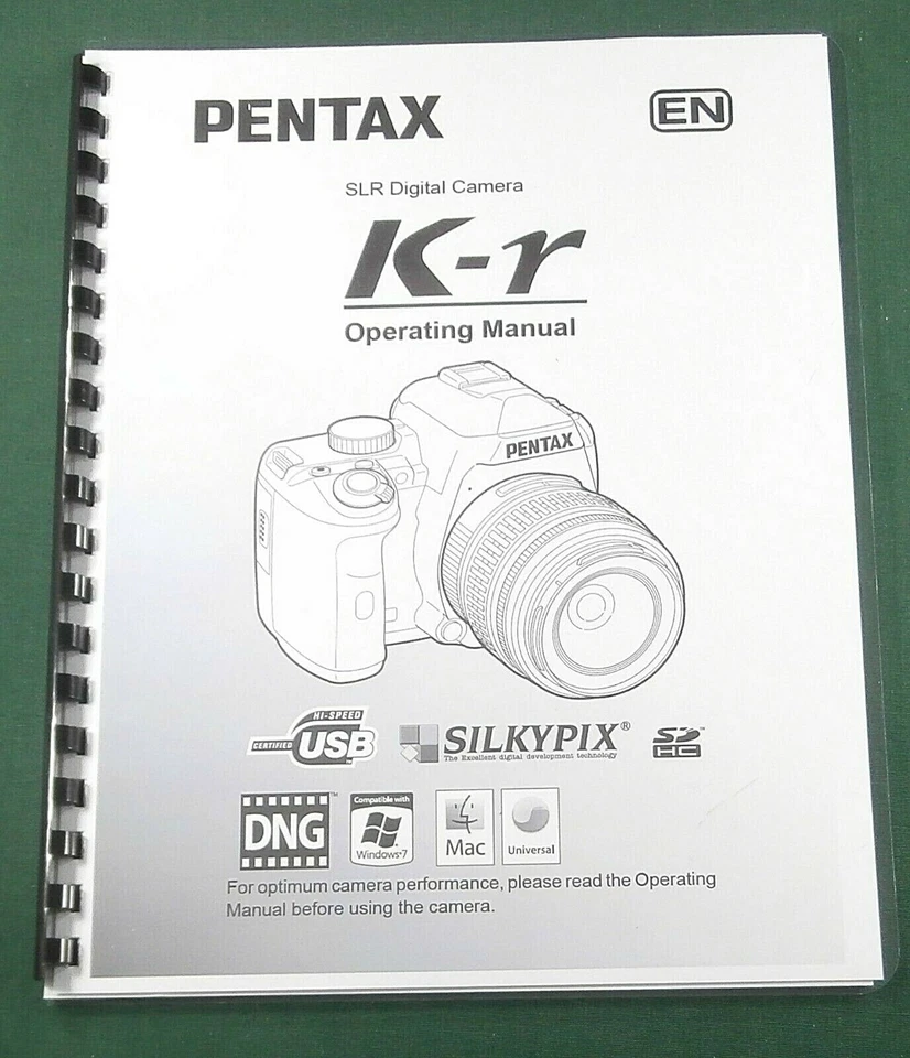Pentax K-R Operating Manual: 355 Pages & Protective Covers! - Image 1 of 1