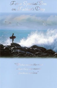 Loving FATHER'S DAY Card FOR SON, Surf Ocean Special Love — Premium Greetings +✉ - Picture 1 of 4