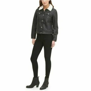 Giacca camionista Levi's classica in ecopelle con fodera in sherpa prezzo al pubblico consigliato $120 - Foto 1 di 4