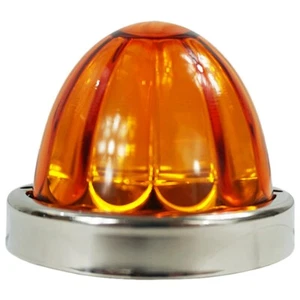 Legendary 3-1/2 Inch Watermelon Light W/ SS Bezel - Amber LED / Amber Glass Lens - Picture 1 of 4
