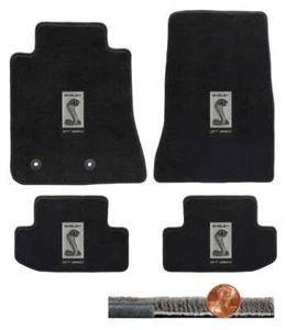 2015-2020 Shelby Black Ultimat Front Rear Floor Mats - GT-350 Snake Emblems - Picture 1 of 5