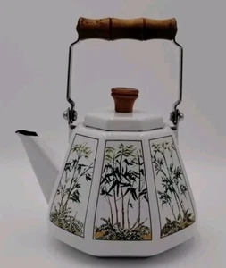 Vintage Japan Tea Pot Kettle With Wood Handle - Picture 1 of 8