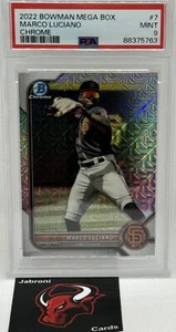 2023 Bowman Chrome Mega Box MARCO LUCIANO 1st Mojo Refractor #7 RC PSA 9 Mint - Picture 1 of 2