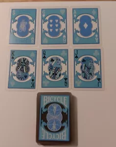 Vintage Fahrrad Standard Poker Spielkarten - klar transparent blau - Deck von 53 - Bild 1 von 3
