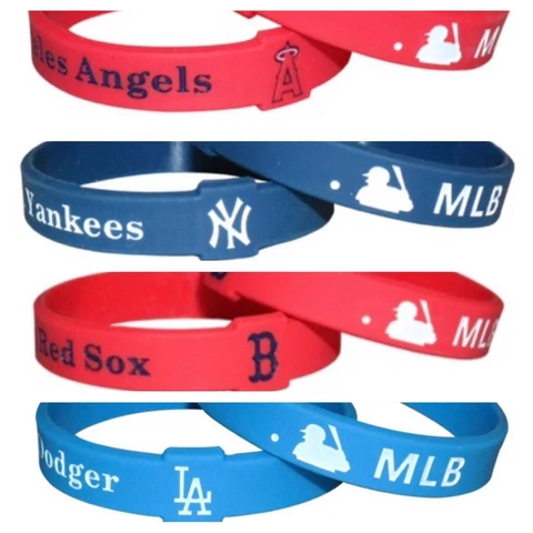 MLB  Silicone Bracelet Wristband Yankees Red Sox Angels Dodgers Cover