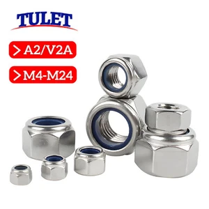 Tuercas de seguridad tuercas autoblocantes acero inoxidable tuercas de parada DIN 982 A2 V2A - Imagen 1 de 14
