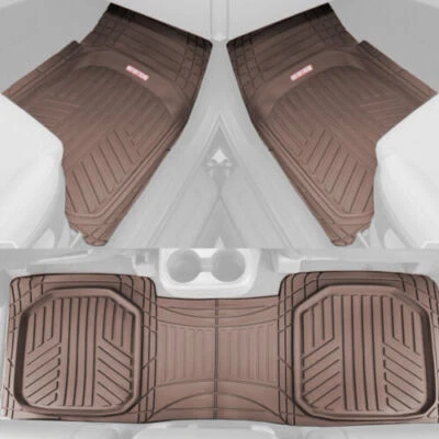 Motor Trend 3pc Car Rubber Floor Mats for All Weather Protection Semi Custom Fit - Image 1 of 4