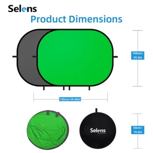 Selens Portable Photography Background Green Screen Backdrop for Portrait Video - Picture 1 of 14