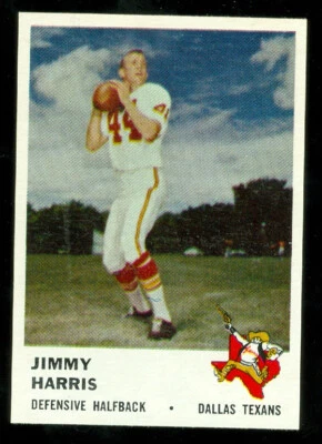 1961 FLEER FOOTBALL # 207 JIMMY HARRIS DALLAS TEXAS NMMT PERFECT CENTERED - Image 1 of 2