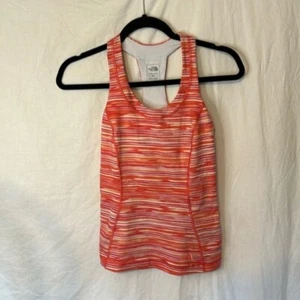 The North Face Women's Orange red pink striped razorback tank workout - xsmall - Picture 1 of 12