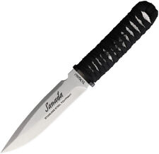 Tokisu 32498 Sanada Black Cord 6.25" 7Cr17MoV w/Black Leather Sheath Fixed Knife