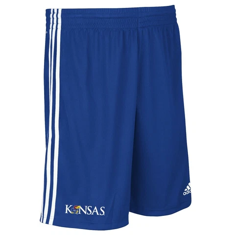 Kansas Jayhawks NCAA Adidas Men's Wordmark Blue Performance Shorts Cover