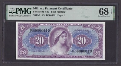 [PMG-68 EPQ "Top Pop" 2 Digits S/N D00000011D] MPC 691 Series $20 First Printing - Image 1 of 2