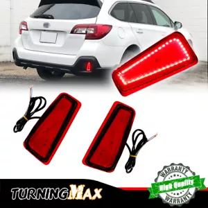 2x Rear Bumper Reflector Red LED Tail Brake Lights For 2015-2020 Subaru Outback - Picture 1 of 10