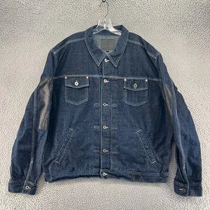 VINTAGE Guess Jacket Mens 4XL Blue Denim Jean Trucker Button Up 90s Y2K TYPE 2 - Picture 1 of 13