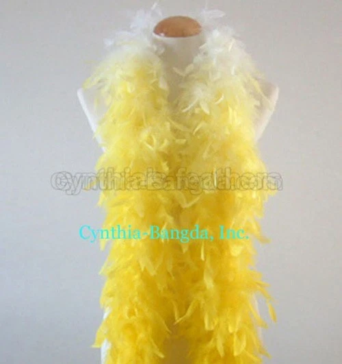 Yellow Transition 65 Grams Chandelle Feather Boa Dance  Party Halloween Costume - Image 1 of 1