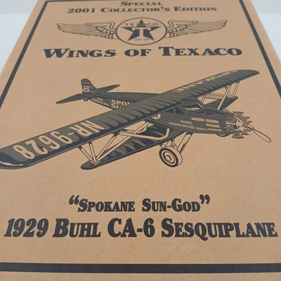 Wings of Texaco 1929 Buhl CA-6 Sesquiplane Spokane Sun-God Diecast Airplane - Image 1 of 4