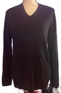 Kenneth Cole Men’s Black Knit Sweater Size M 100% Cotton Military Epaulettes - Picture 1 of 3