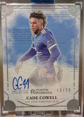 Cade Cowell 2022 Topps MLS Renaissance Soccer On Card Auto SP /20 - Image 1 of 2