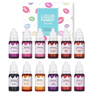 12 Colors Liquid Lip Gloss Pigment Set, DIY Lipstick Liquid Pigment for Set Mak - Picture 1 of 9