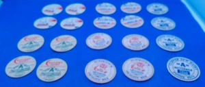 Judson Connellsville PA Clover Dew Crescent Dairy vint cardboard milk cap lot 20 - Imagen 1 de 5