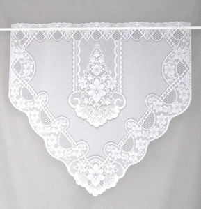 Scheibengardine Balkontür Blumen & Muster weiß 90/82cm - Bild 1 von 8