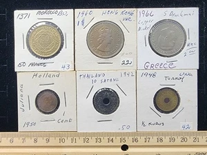 Vintage World Coin Lot Morocco Holland Thailand Hong Kong Greece Turkey Used  - Picture 1 of 2