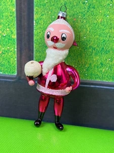 Vintage Santa Clause Ornament  Snowball Soffieria De Carlini Christmas XMAS - Picture 1 of 6