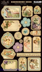 Graphic 45 A Place In Time Chipboard Die-cuts #1 New! Spring, Holidays! - Picture 1 of 1