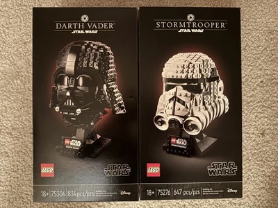 LEGO Star Wars Helmets 🌑 Lot 75304 75276 Darth Vader Stormtrooper 🔥Retired NEW - Image 1 of 4