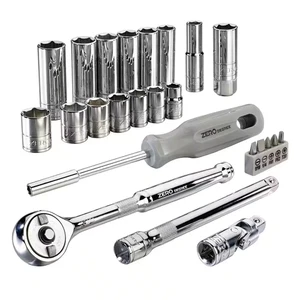 25-Piece 3/8 In. Drive Metric Tool Set with Gearless Ratchet - Picture 1 of 7