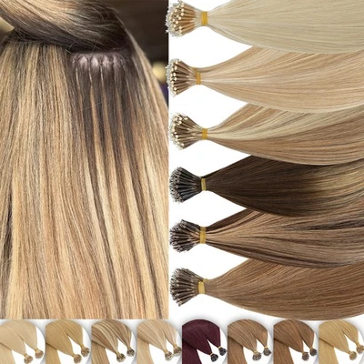 150G Nano Ring Real Remy Human Hair Extensions Pre-bonded Thick 1G/S Per Strands - Image 1 of 4