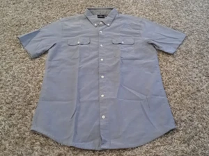 Burnside Hemd Herren Large Blau Kurzarm Button Down Baumwolle - Bild 1 von 7