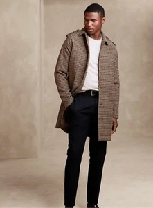 Banana Republic Size 2XL XXL Wool Blend Raglan Topcoat Brown Trench 737201 New - Picture 1 of 9