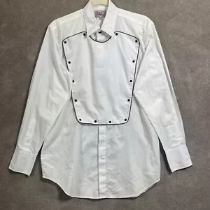 Ely Cattleman Diamond Bib Camicia Uomo Media Bianca Western Cowboy Perla Snap - Foto 1 di 12