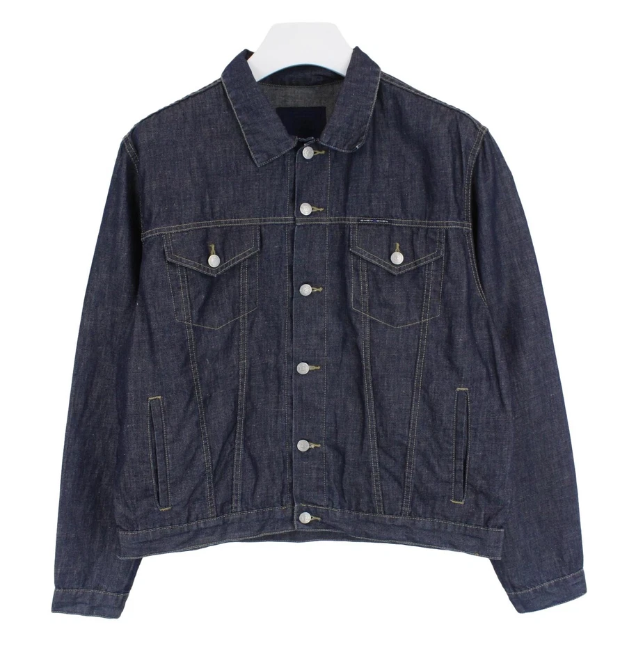 Chevignon Barko Jacke Herren 2XL Trucker Denim Leinen Mischung Geknopft Polo - Bild 1 von 4