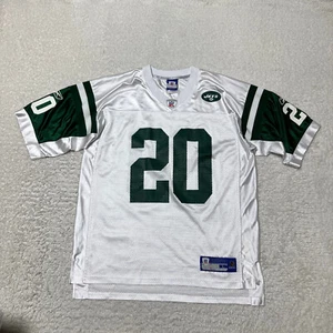 New York Jets Jersey Men Large White 20 Thomas Jones NFL Football Reebok - Picture 1 of 15